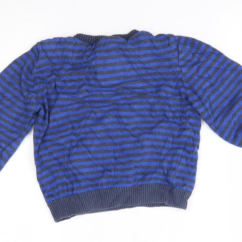 M&Co Boys Blue Striped  Pullover Jumper Size 4-5 Years