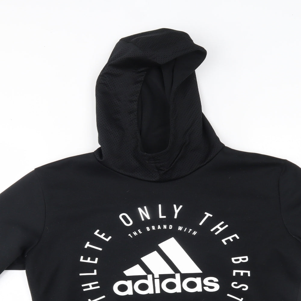 adidas Boys Black   Pullover Hoodie Size 13-14 Years