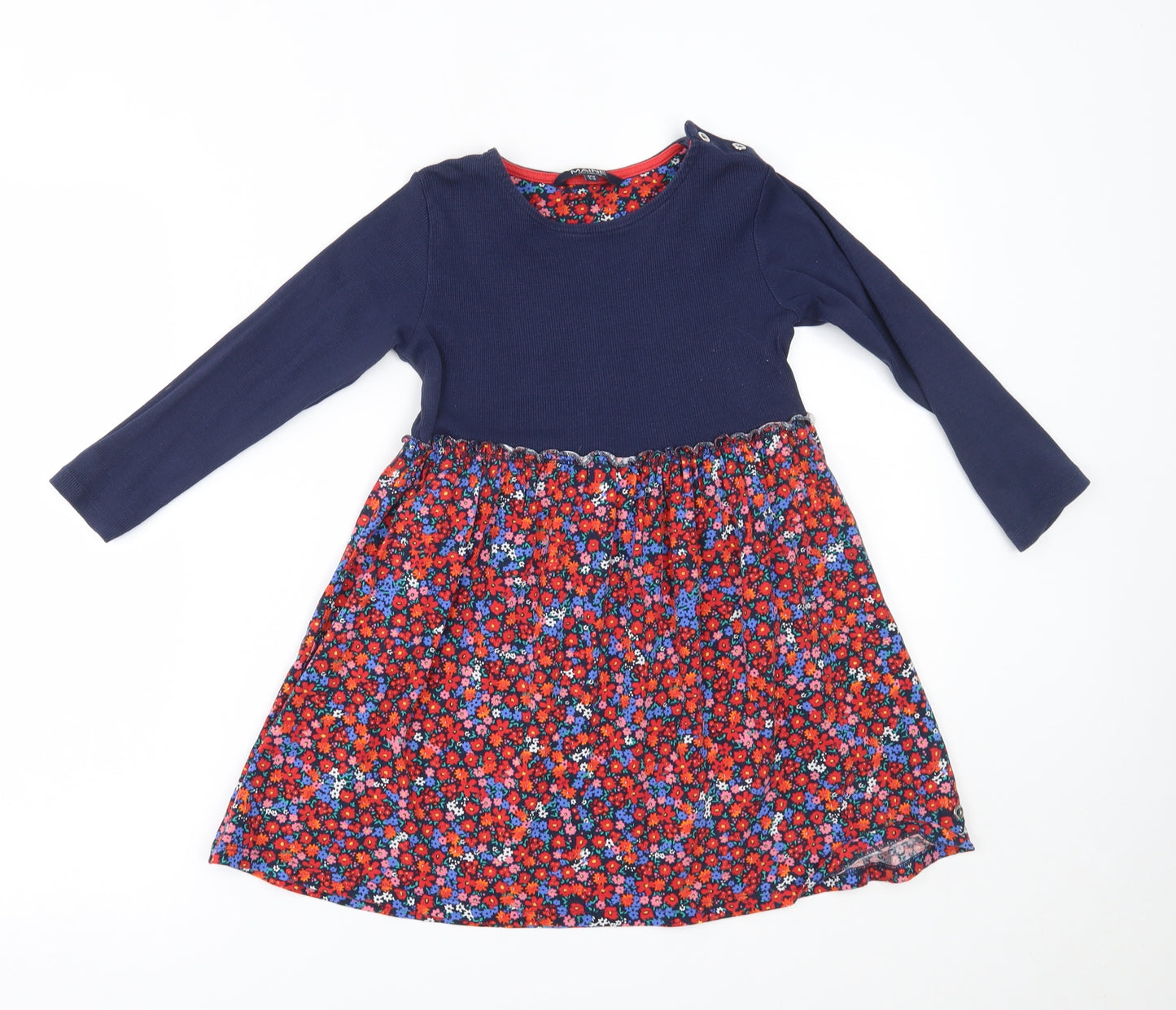 Maine Girls Blue Floral  A-Line  Size 5-6 Years