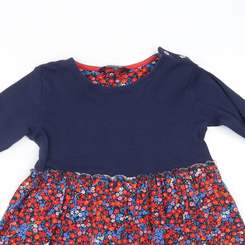 Maine Girls Blue Floral  A-Line  Size 5-6 Years