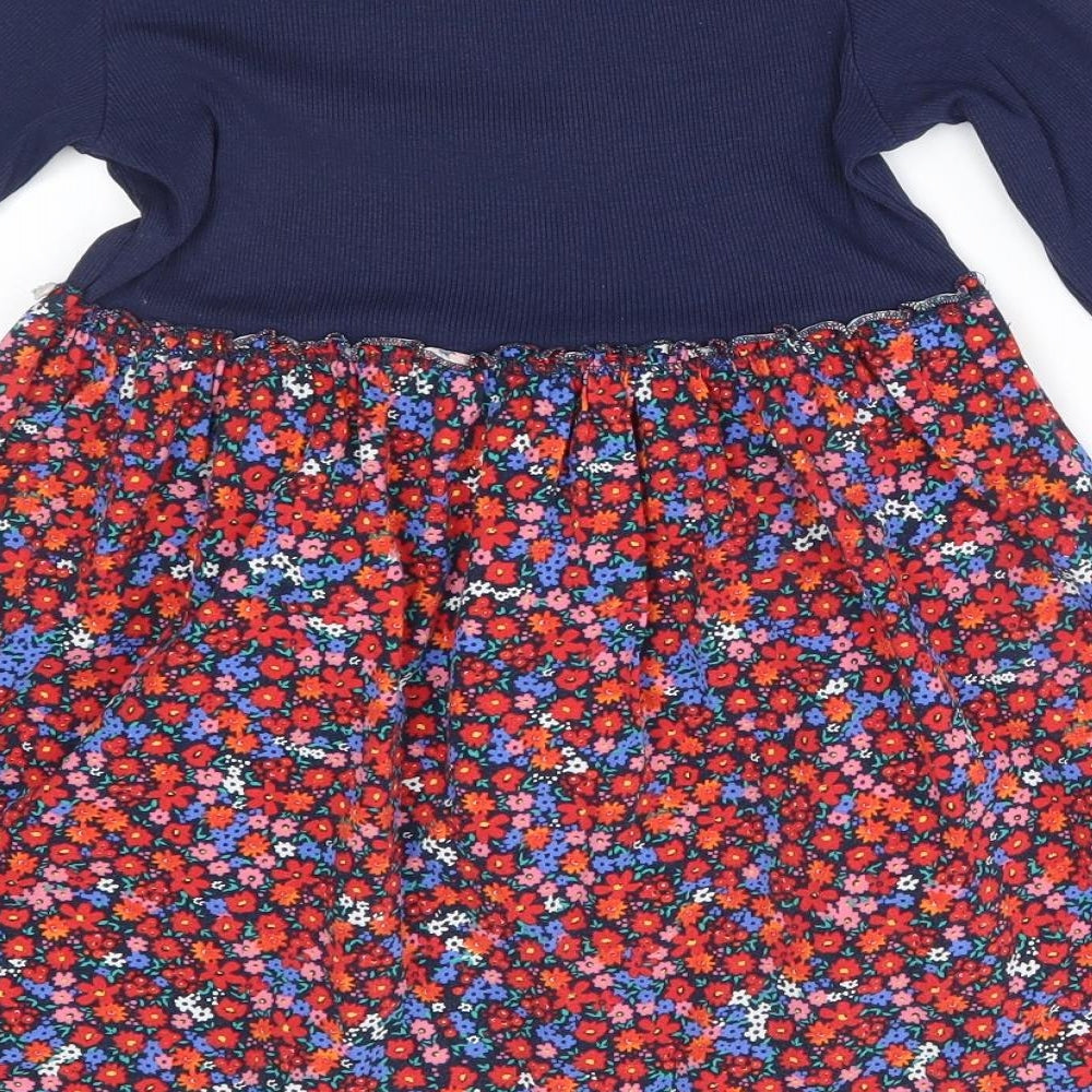 Maine Girls Blue Floral  A-Line  Size 5-6 Years