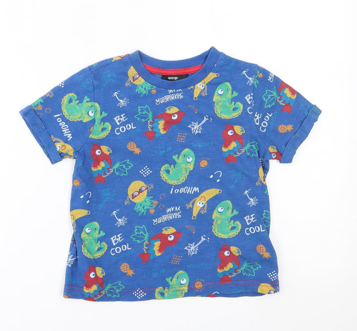 George Boys Blue Basic T-Shirt Size 3-4 Years