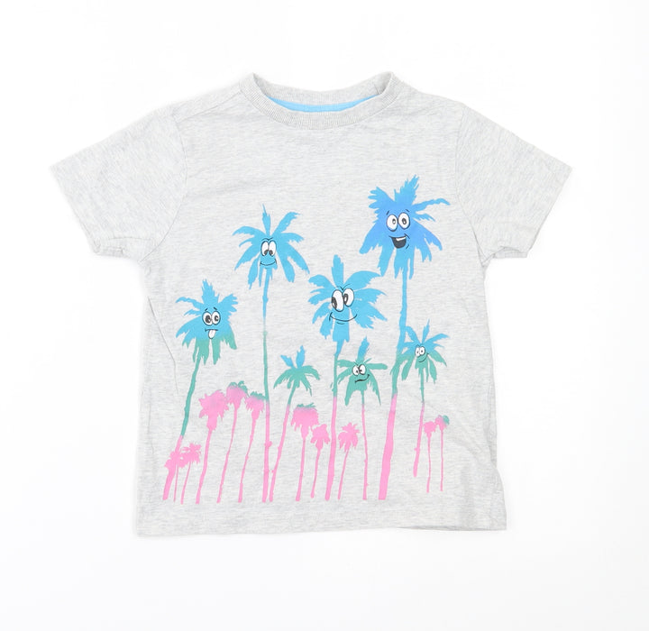 M&S Boys Grey Basic T-Shirt Size 4-5 Years