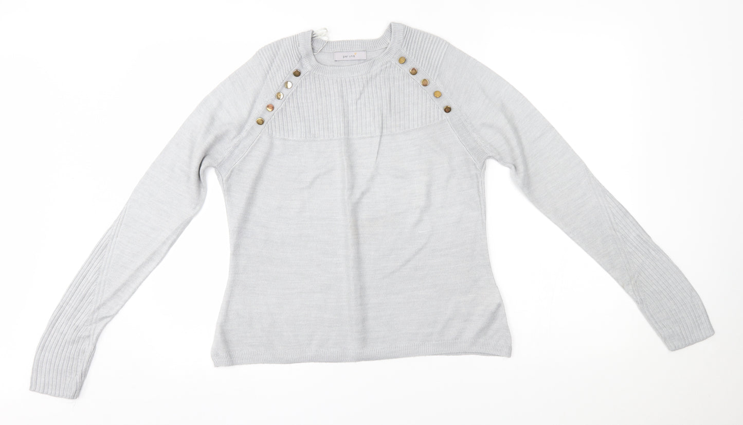 M&S Womens Grey   Pullover Jumper Size 10