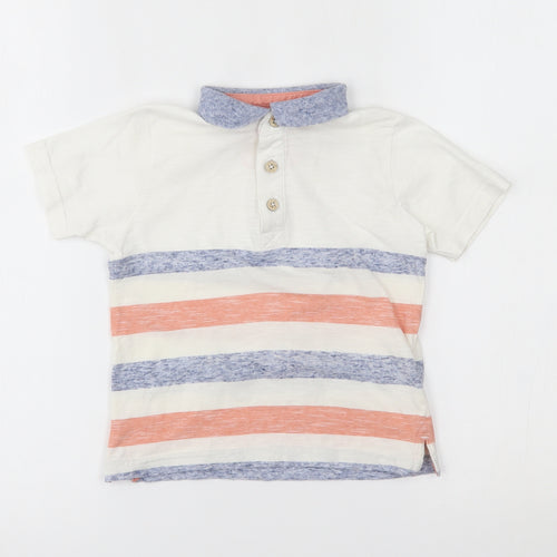 Matalan Boys White Striped  Basic Polo Size 3 Years