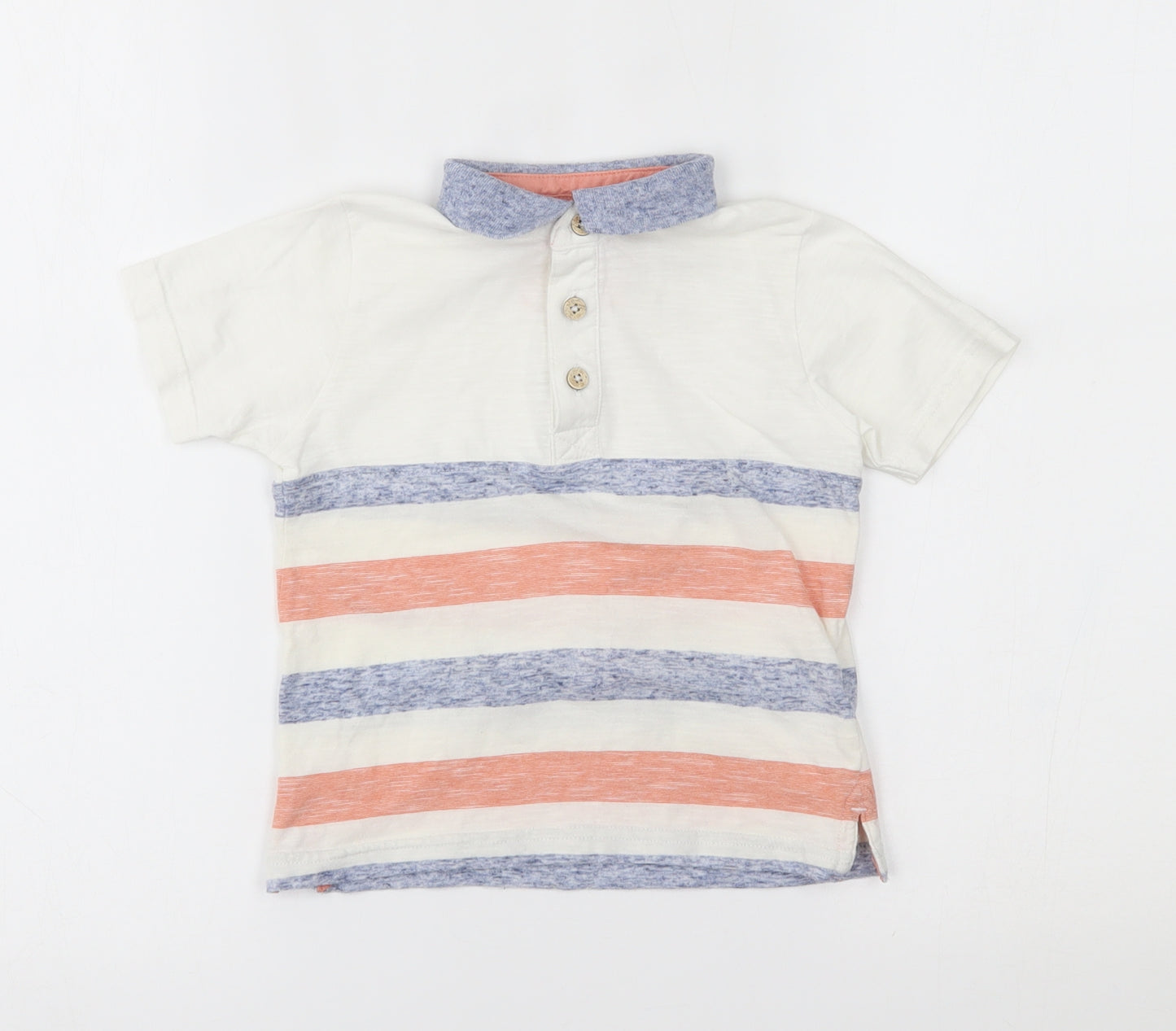 Matalan Boys White Striped  Basic Polo Size 3 Years
