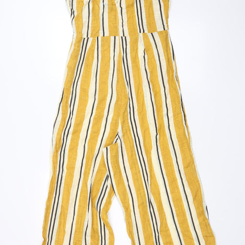 Primark Womens Yellow Striped  Jumpsuit One-Piece Size 14