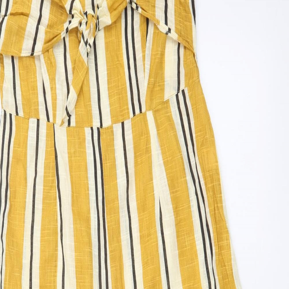 Primark Womens Yellow Striped  Jumpsuit One-Piece Size 14