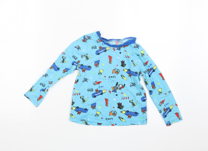 George Boys Blue Geometric Basic T-Shirt Size 4-5 Years