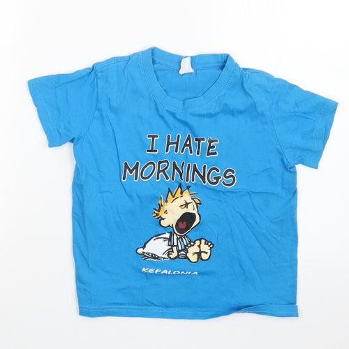 J&G Boys Blue Solid   Pyjama Top Size 6 Years