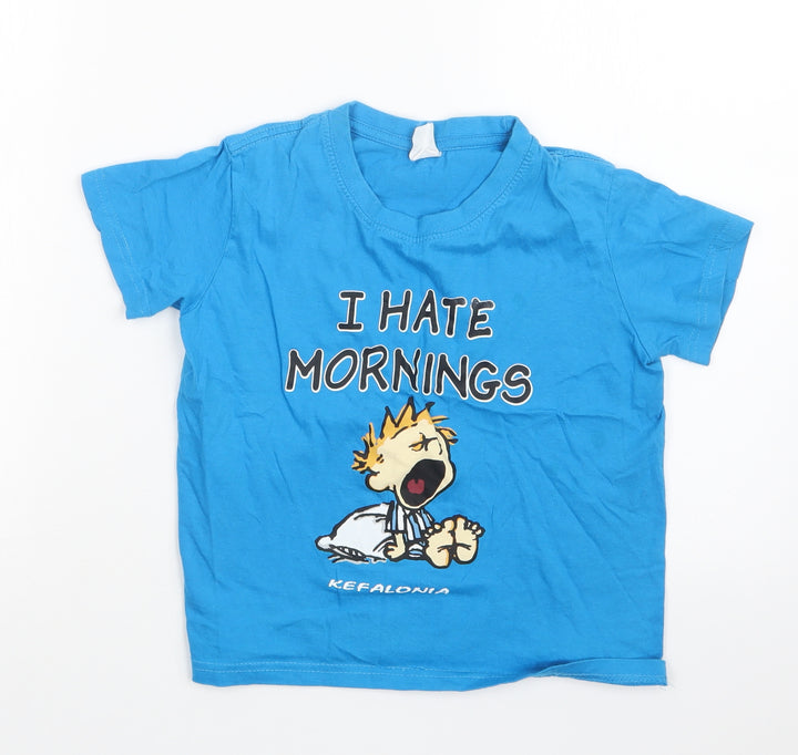 J&G Boys Blue Solid   Pyjama Top Size 6 Years