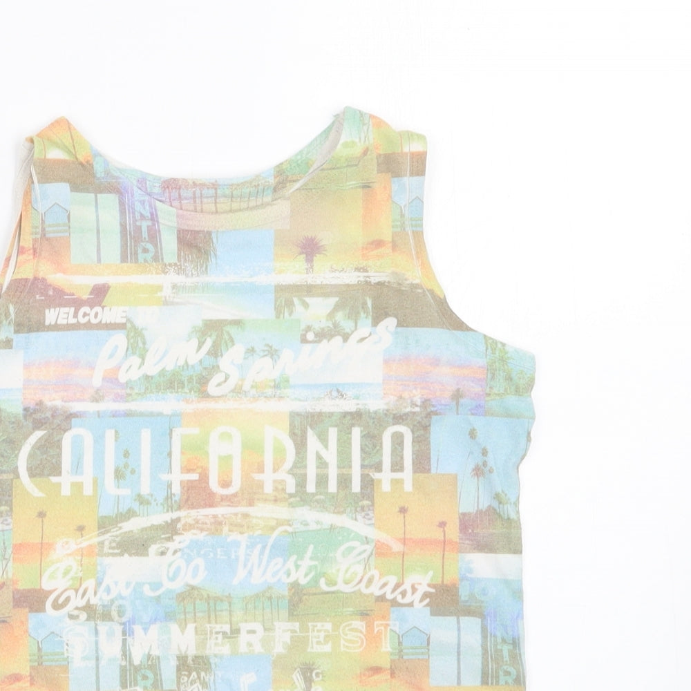 F&F Girls Multicoloured Geometric  Basic Tank Size 8-9 Years