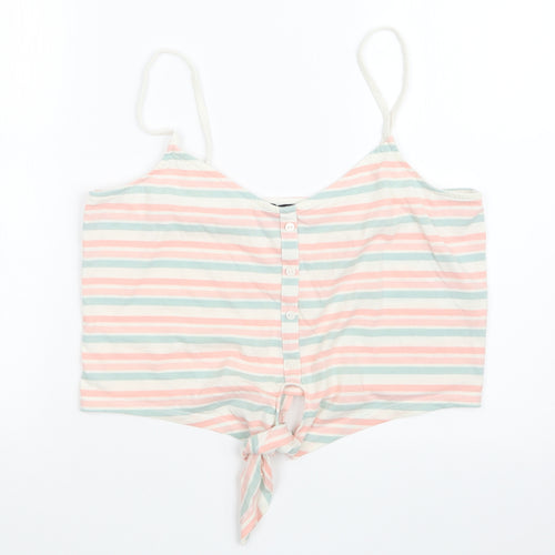 New Look Womens Multicoloured Striped  Camisole T-Shirt Size 16