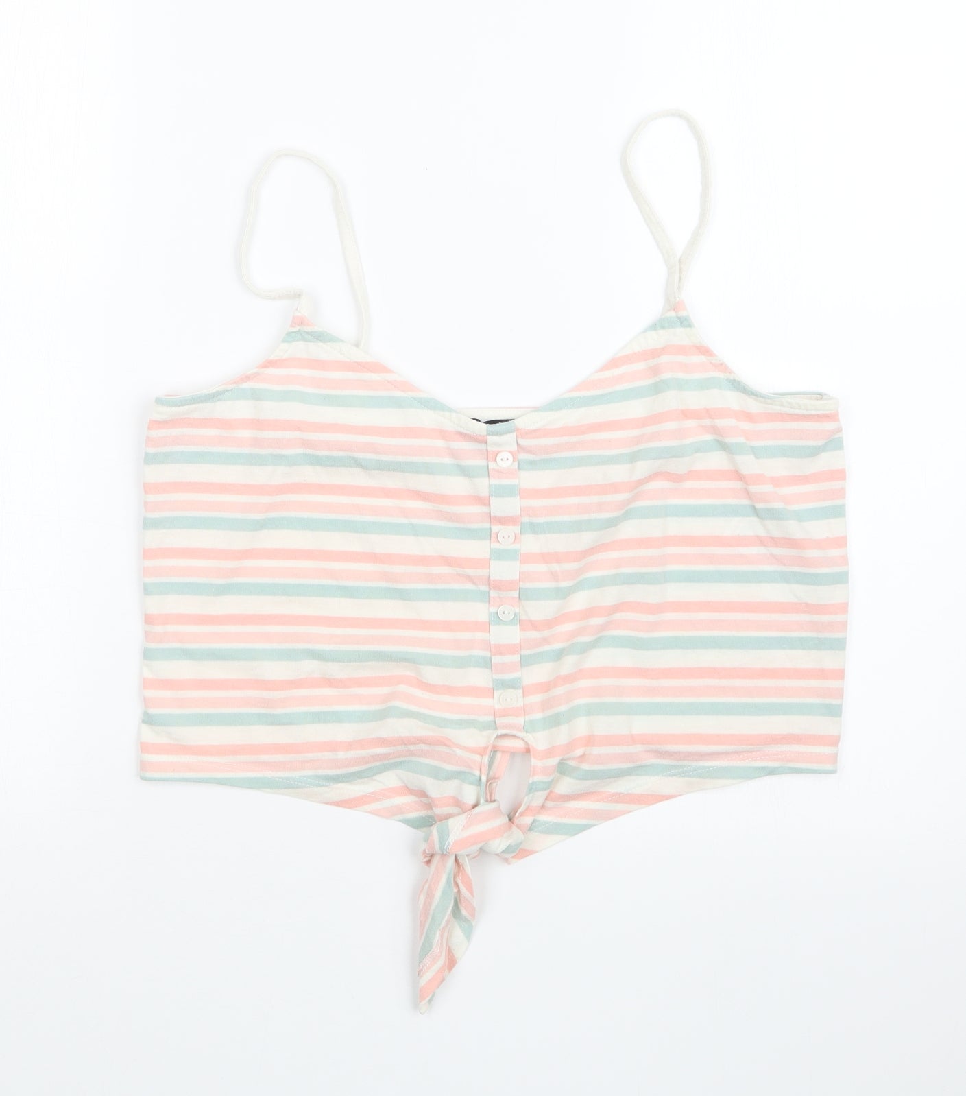 New Look Womens Multicoloured Striped  Camisole T-Shirt Size 16