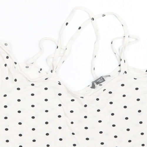 Primark Womens White Polka Dot  Camisole T-Shirt Size 8