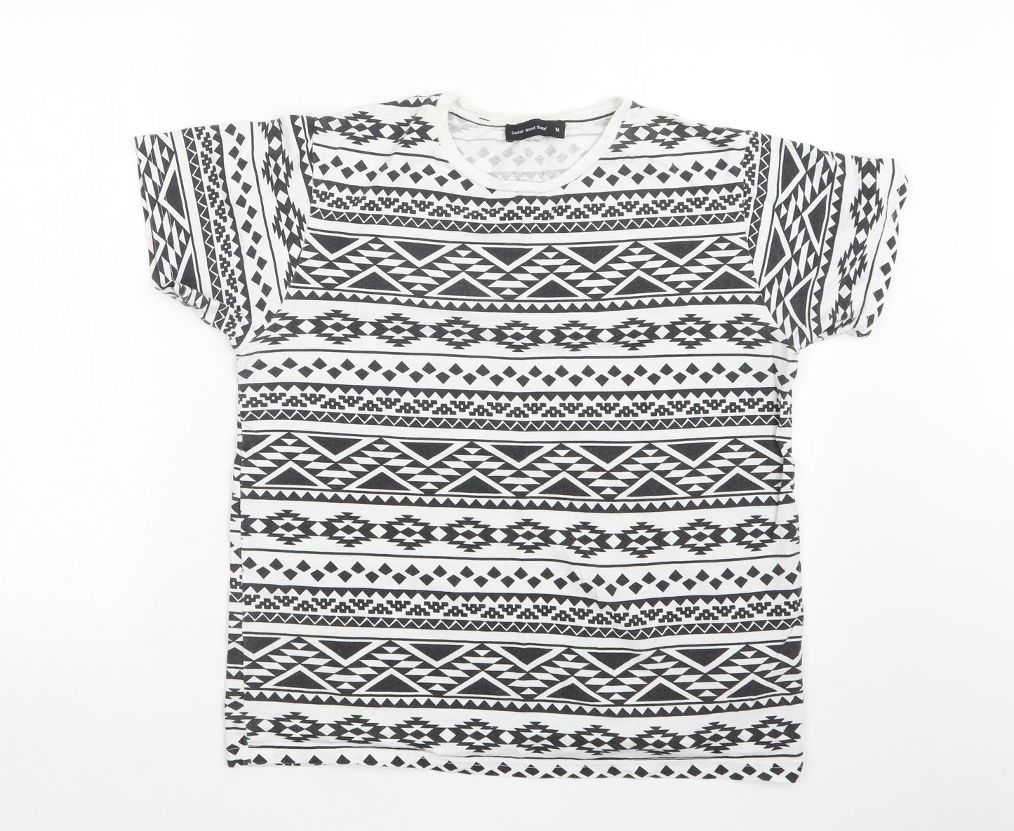 Cedar Wood State Mens Multicoloured Geometric   T-Shirt Size M