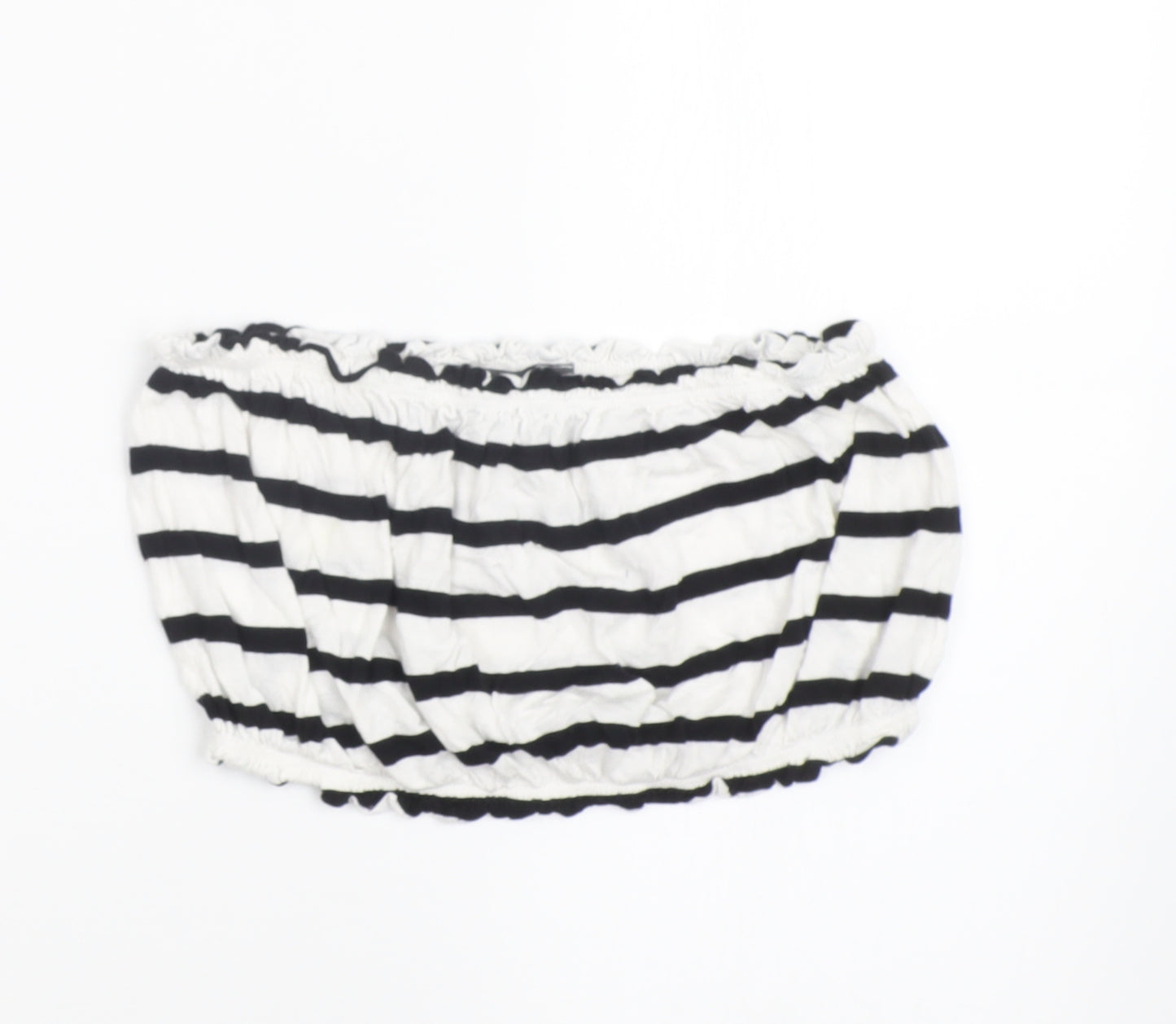 Primark Womens Multicoloured Striped  Cropped T-Shirt Size M