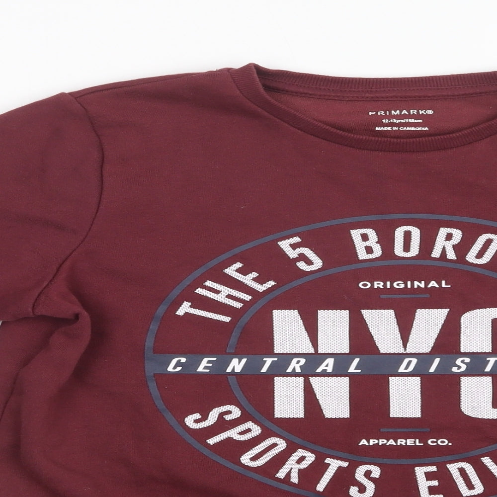 Primark Boys Red   Pullover Sweatshirt Size 12-13 Years