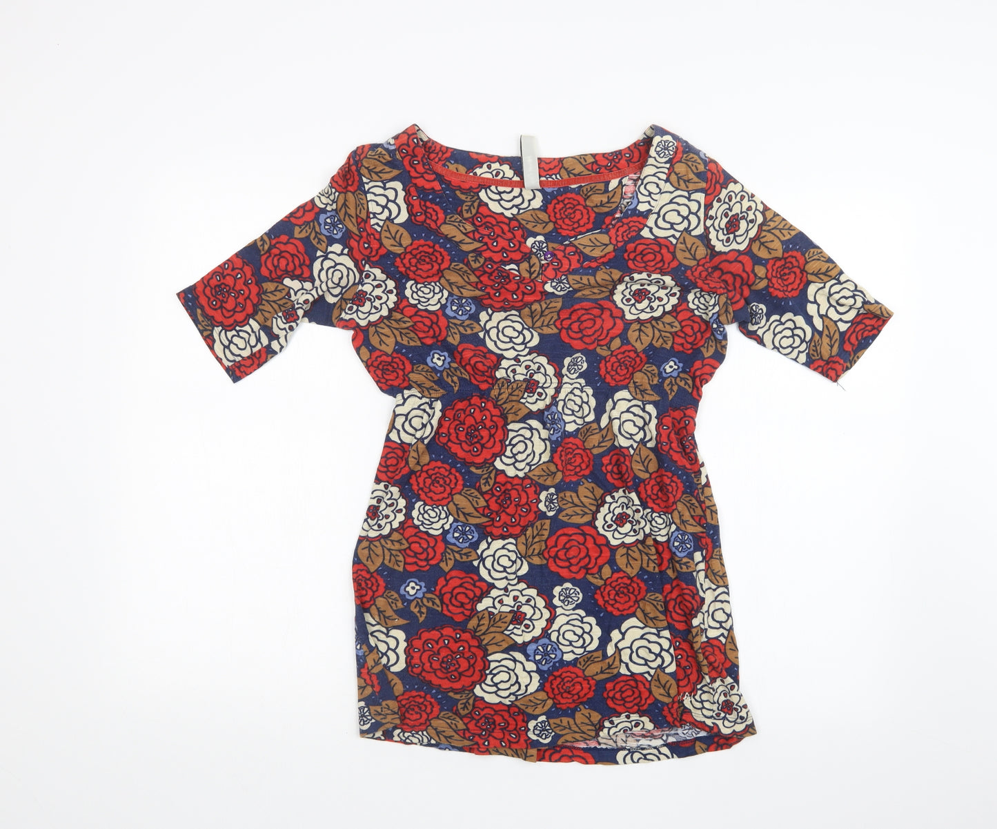 Weird Fish Womens Multicoloured Floral  Basic T-Shirt Size 10