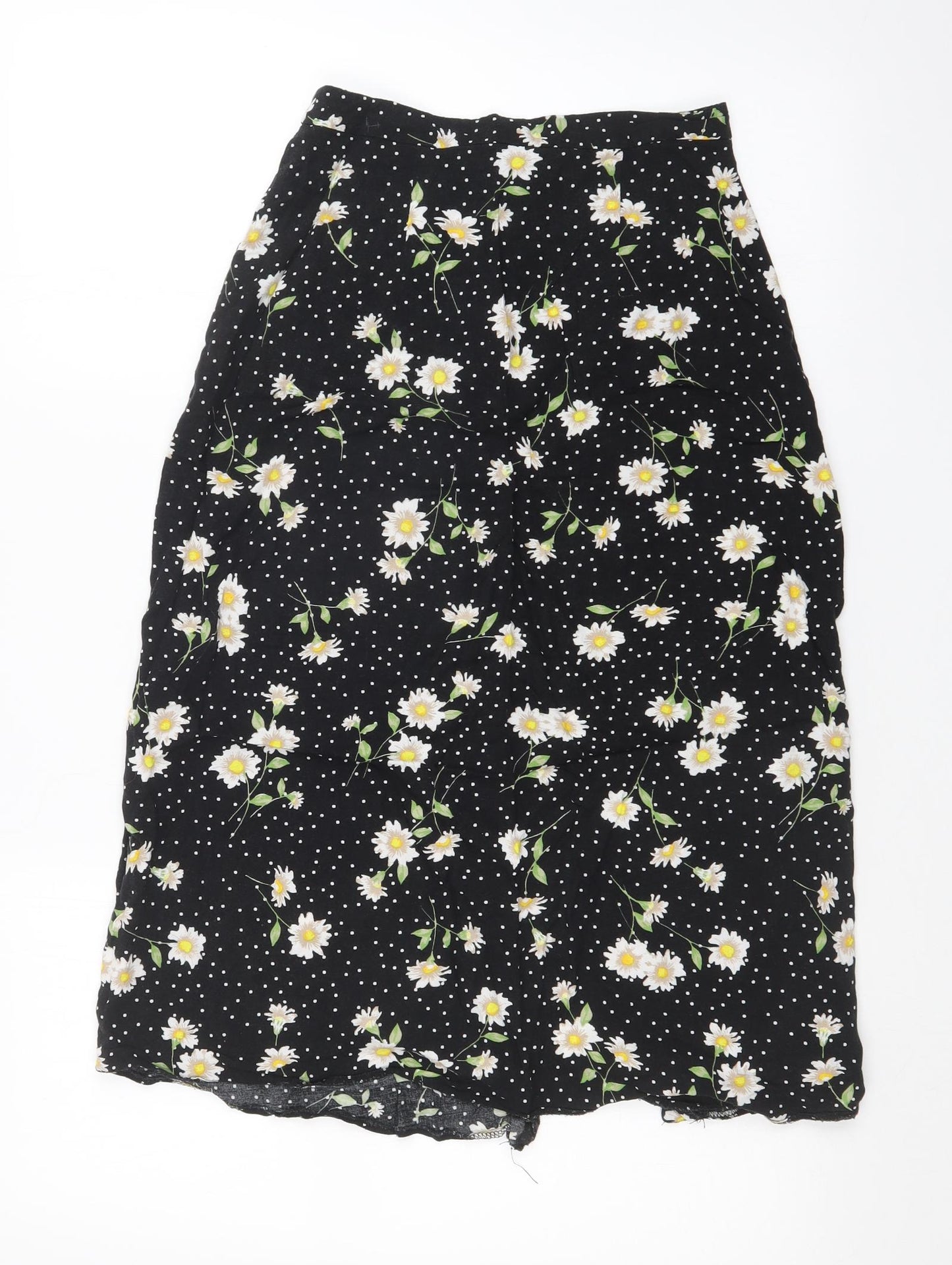 Primark Womens Black Floral  A-Line Skirt Size 6