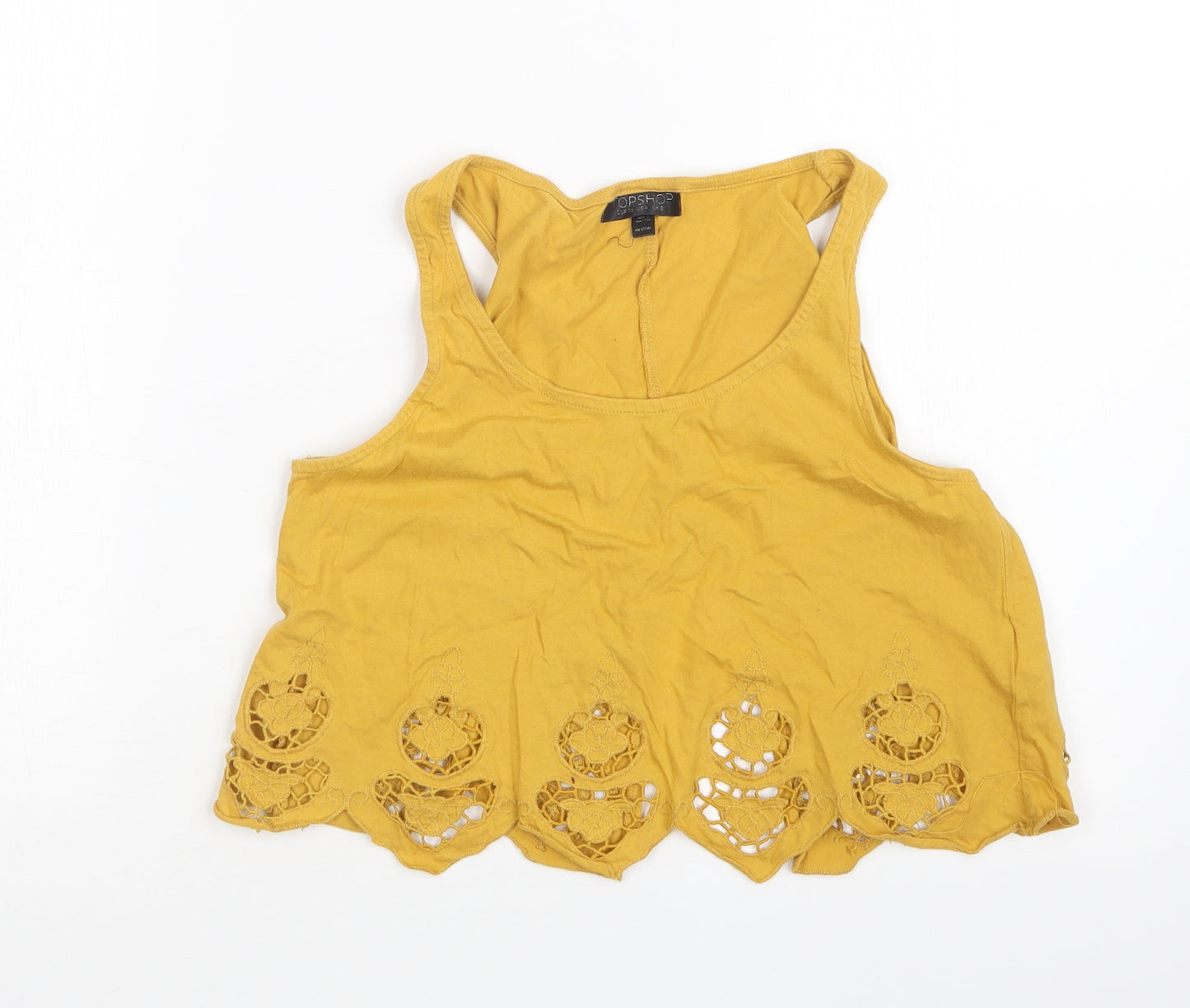 Topshop Womens Yellow   Basic T-Shirt Size 8