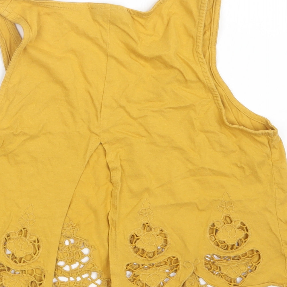 Topshop Womens Yellow   Basic T-Shirt Size 8