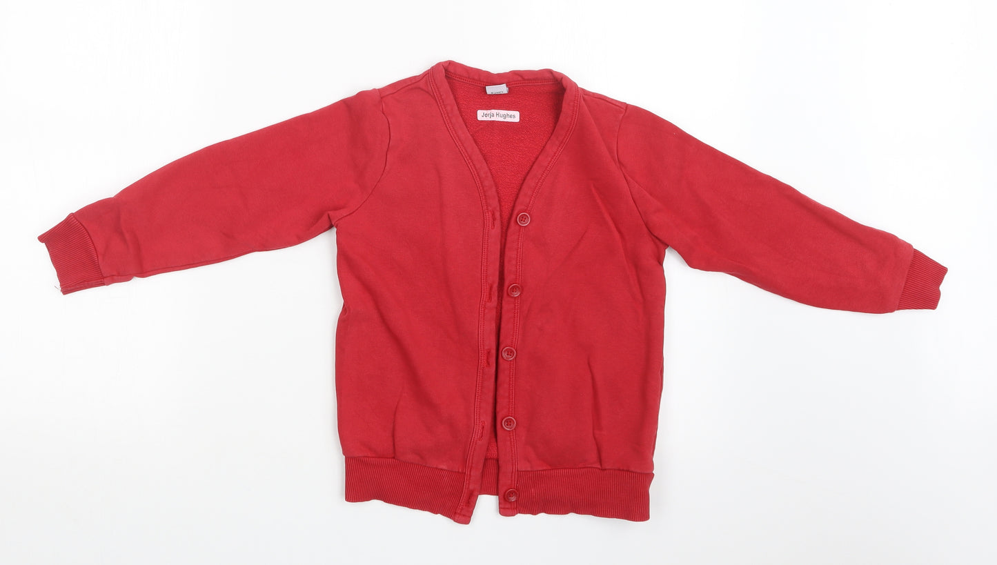 TU Girls Red   Cardigan Jumper Size 6 Years