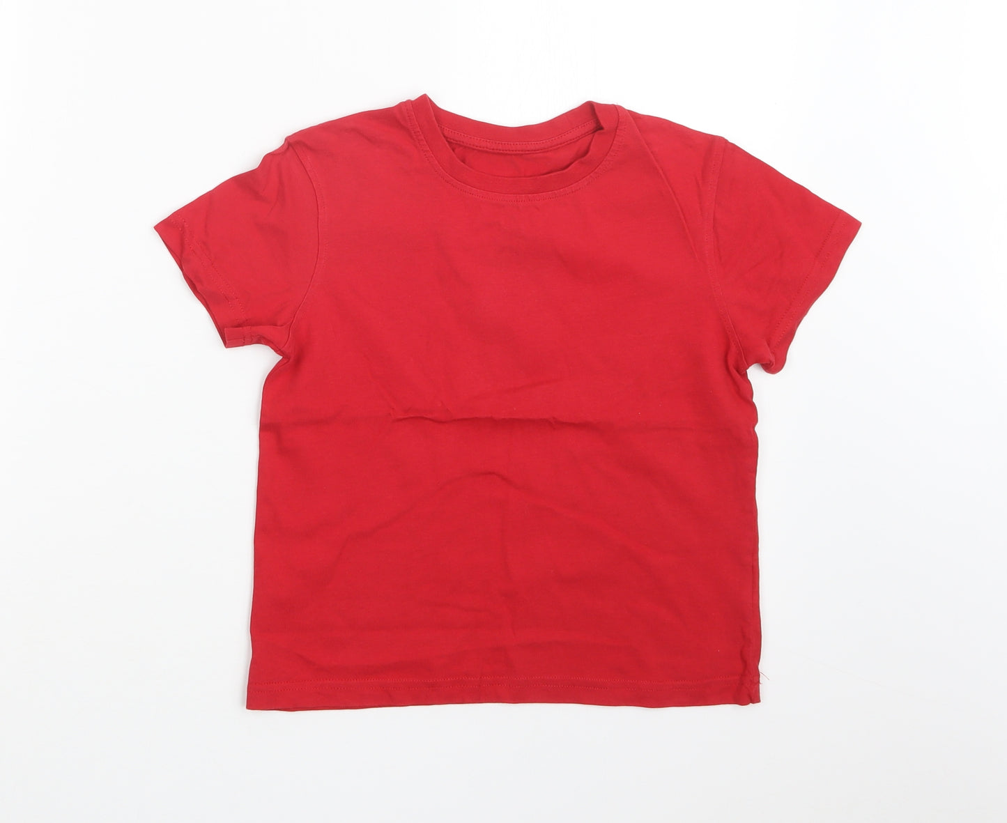 George Girls Red   Basic T-Shirt Size 6-7 Years