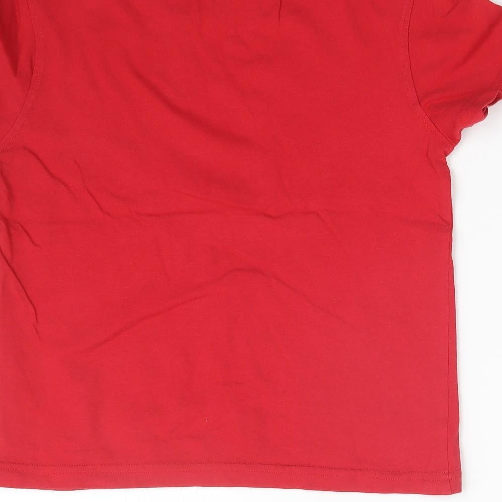George Girls Red   Basic T-Shirt Size 6-7 Years