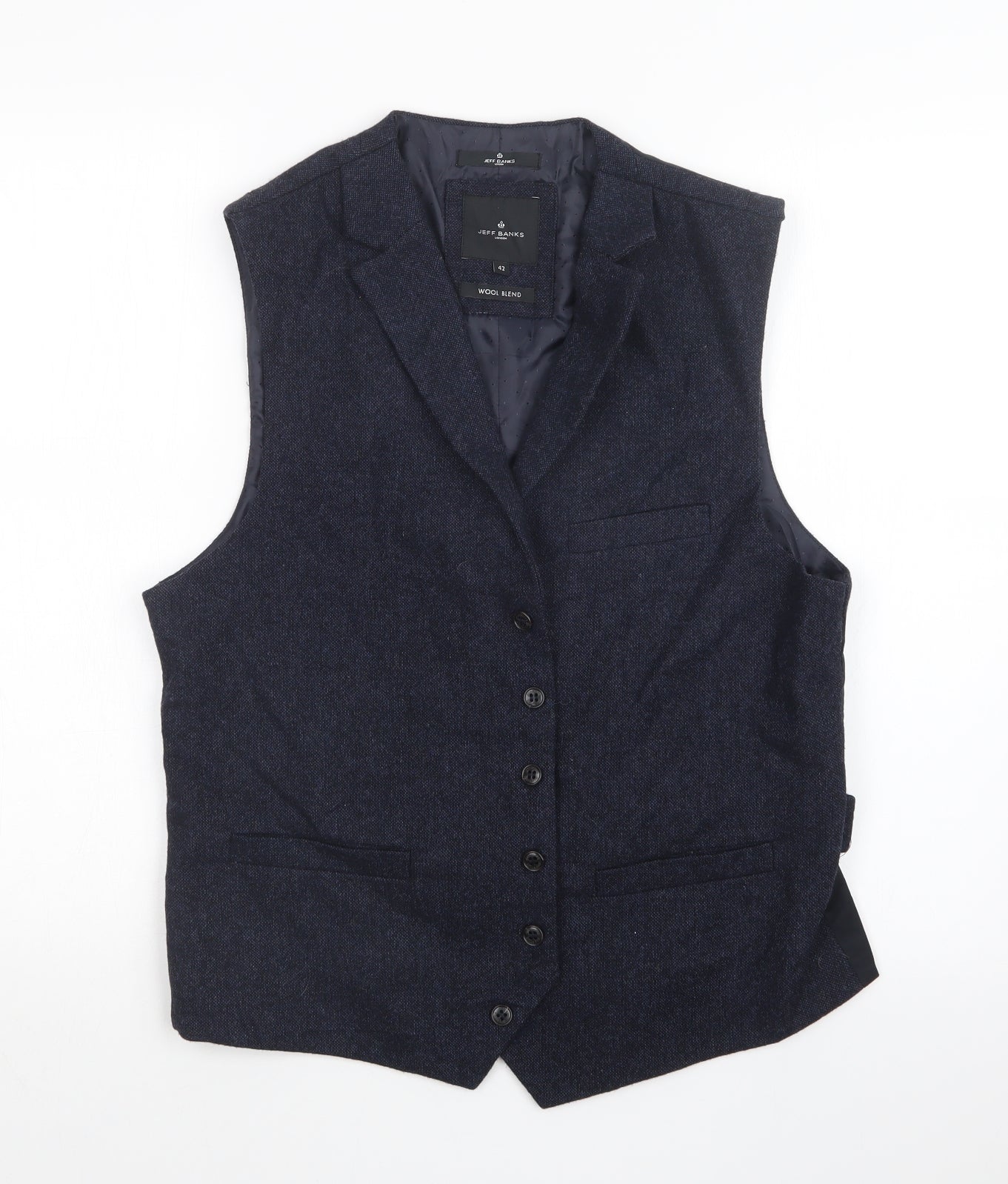 Jeff Banks Mens Blue   Jacket Suit Waistcoat Size 42