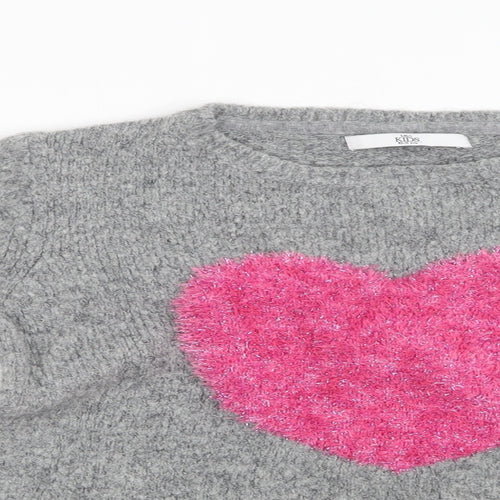 M&S Girls Grey   Pullover Sweatshirt Size 10-11 Years