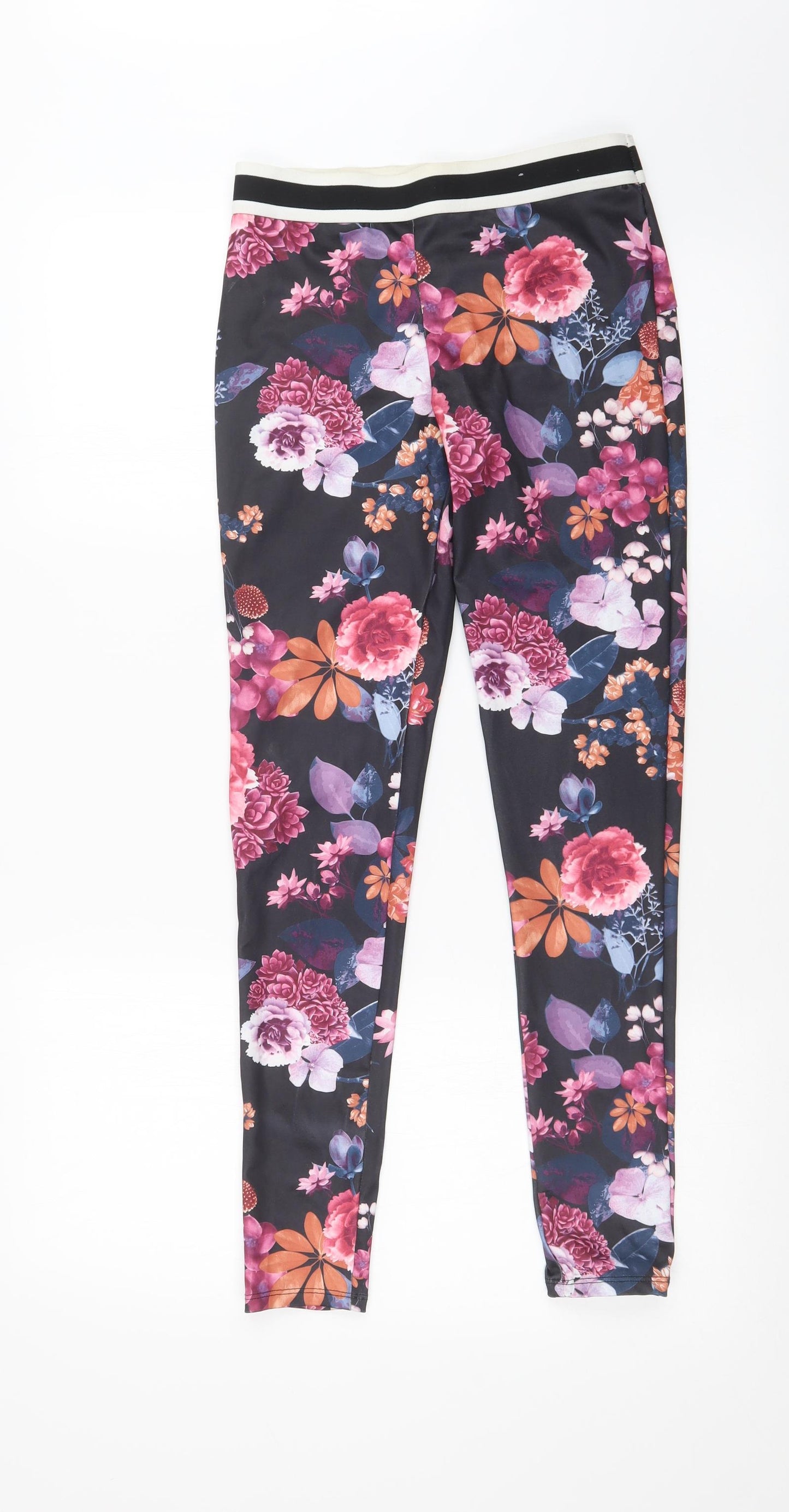 Primark Womens Multicoloured Floral   Leggings Size 6 L27 in