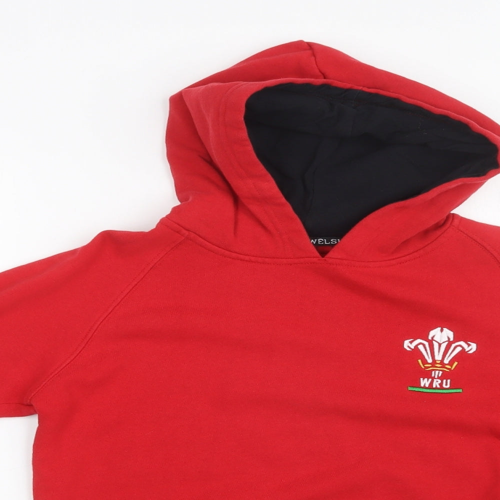 WELSH RUGBY Girls Red   Pullover Hoodie Size 11-12 Years