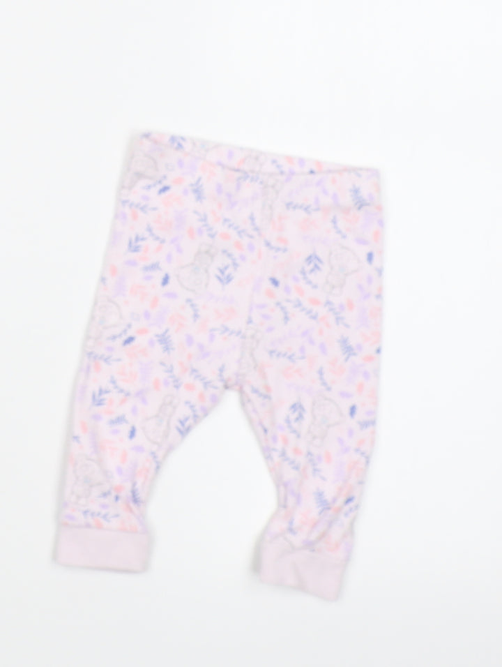 MORRISONS Girls Pink Jogger Leggings Size 0-3 Months