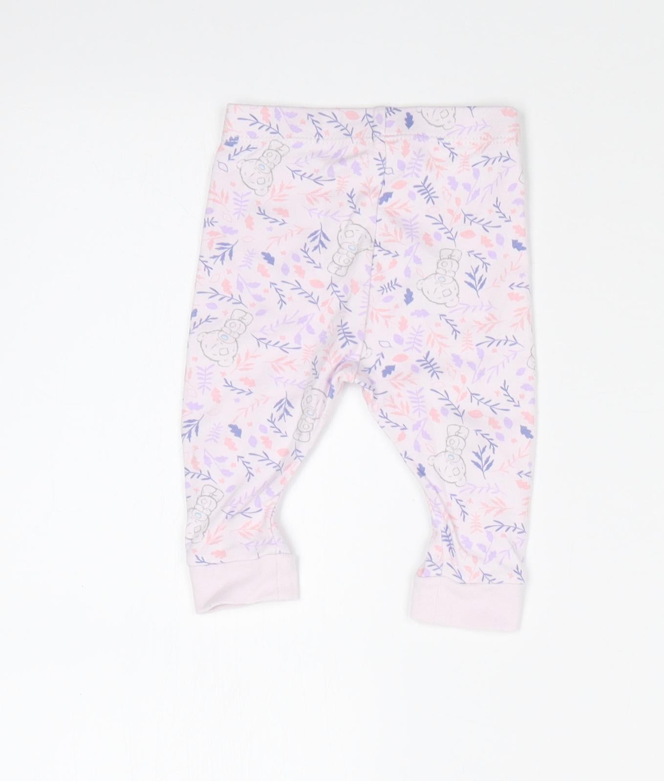 MORRISONS Girls Pink   Jogger Leggings Size 0-3 Months