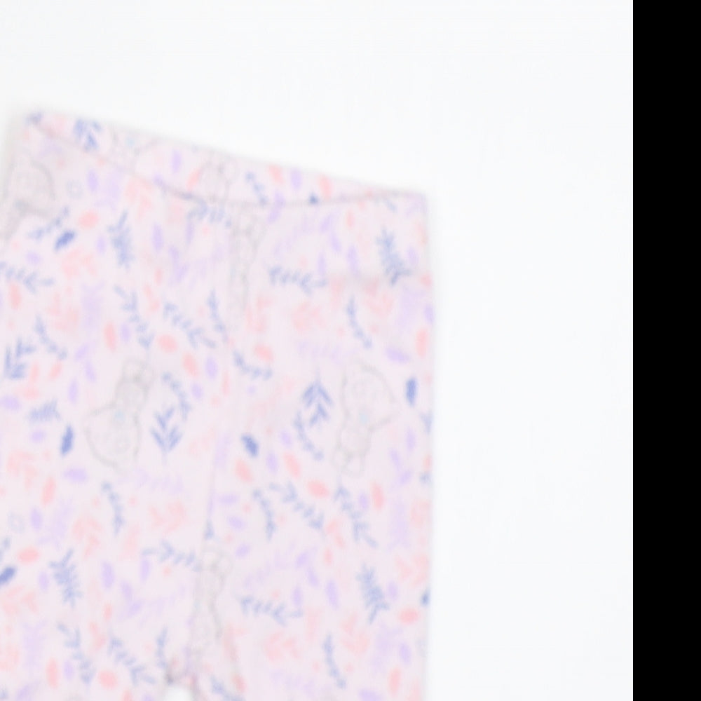 MORRISONS Girls Pink   Jogger Leggings Size 0-3 Months