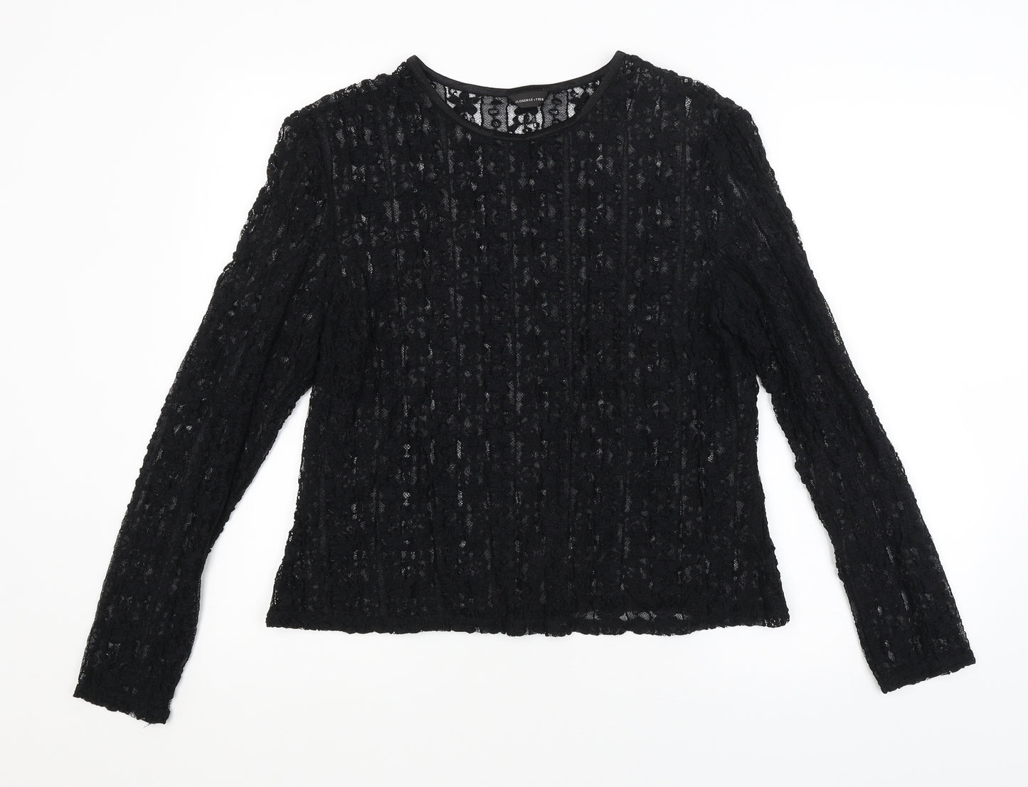 F&F Womens Black Floral  Basic Blouse