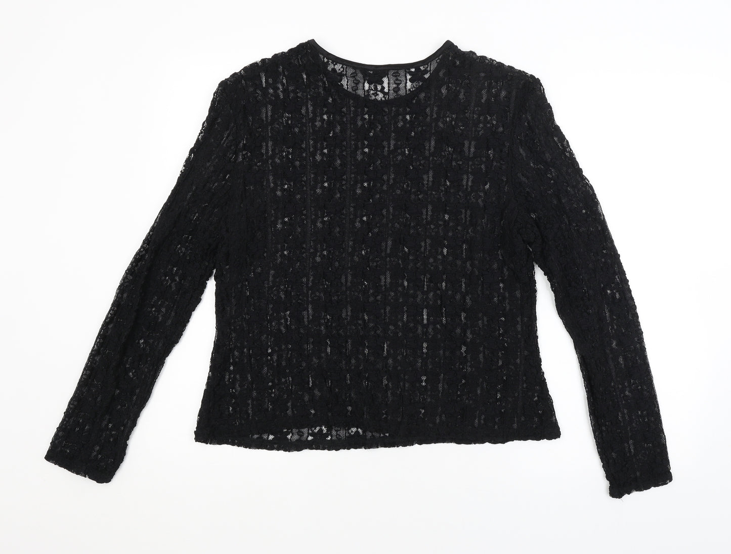 F&F Womens Black Floral  Basic Blouse
