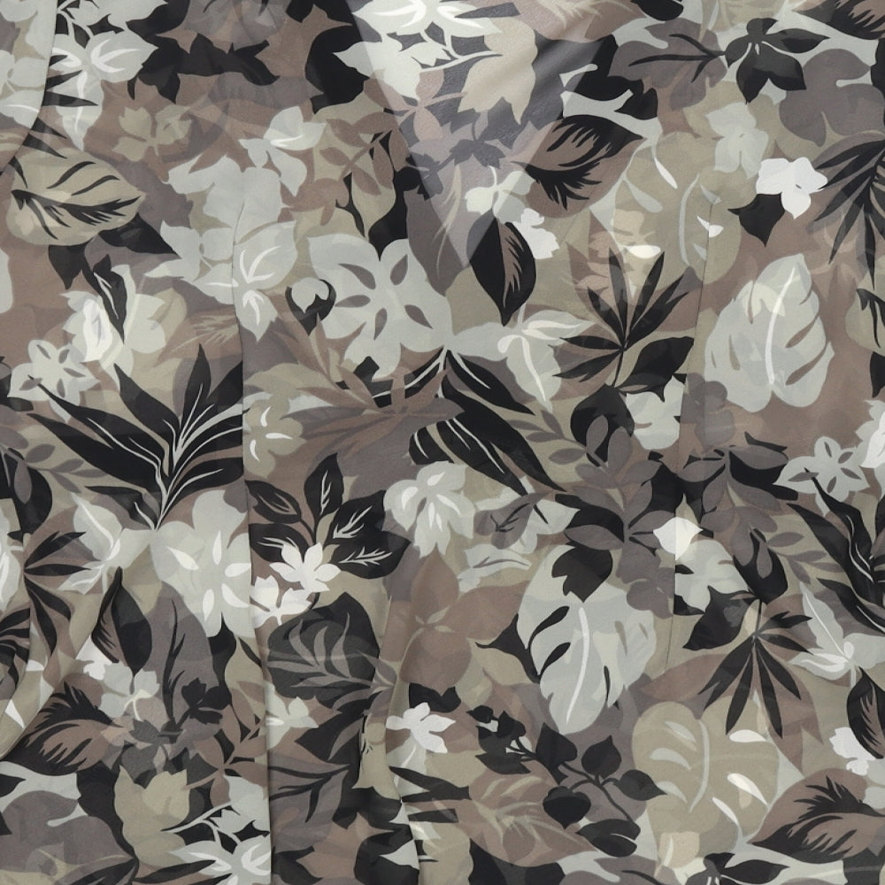 BHS Womens Grey Floral  Basic Blouse