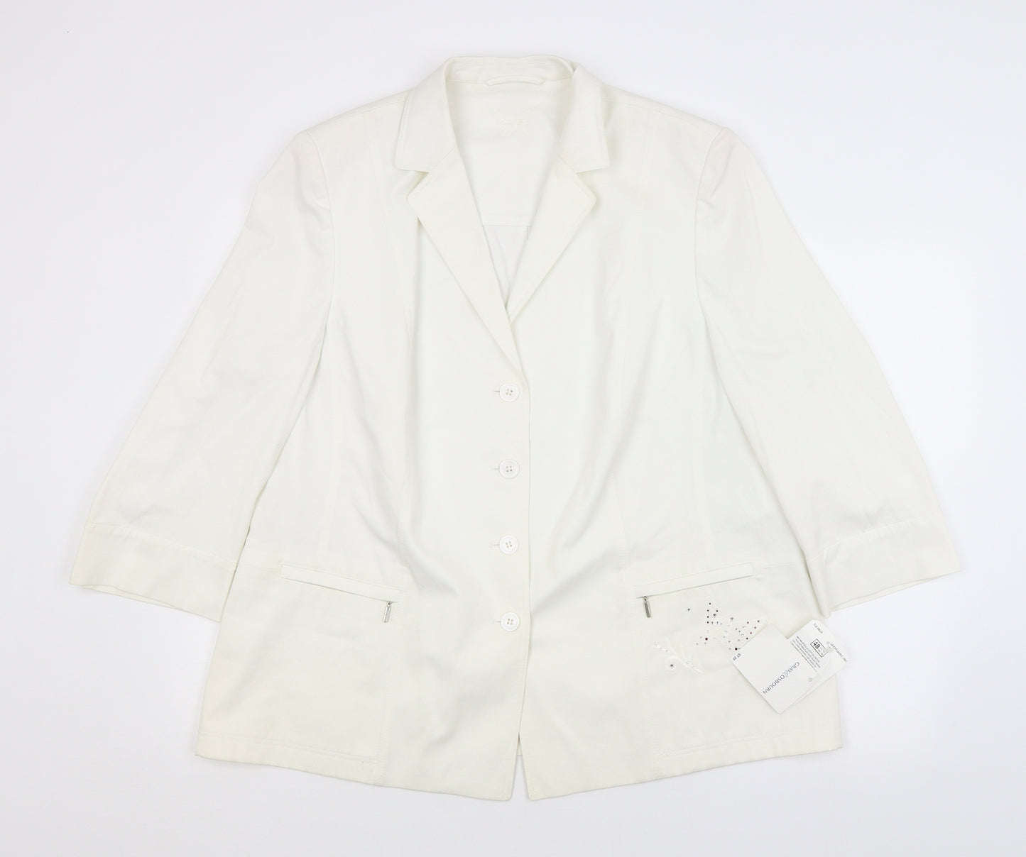 Basler Womens White   Jacket Blazer Size 22