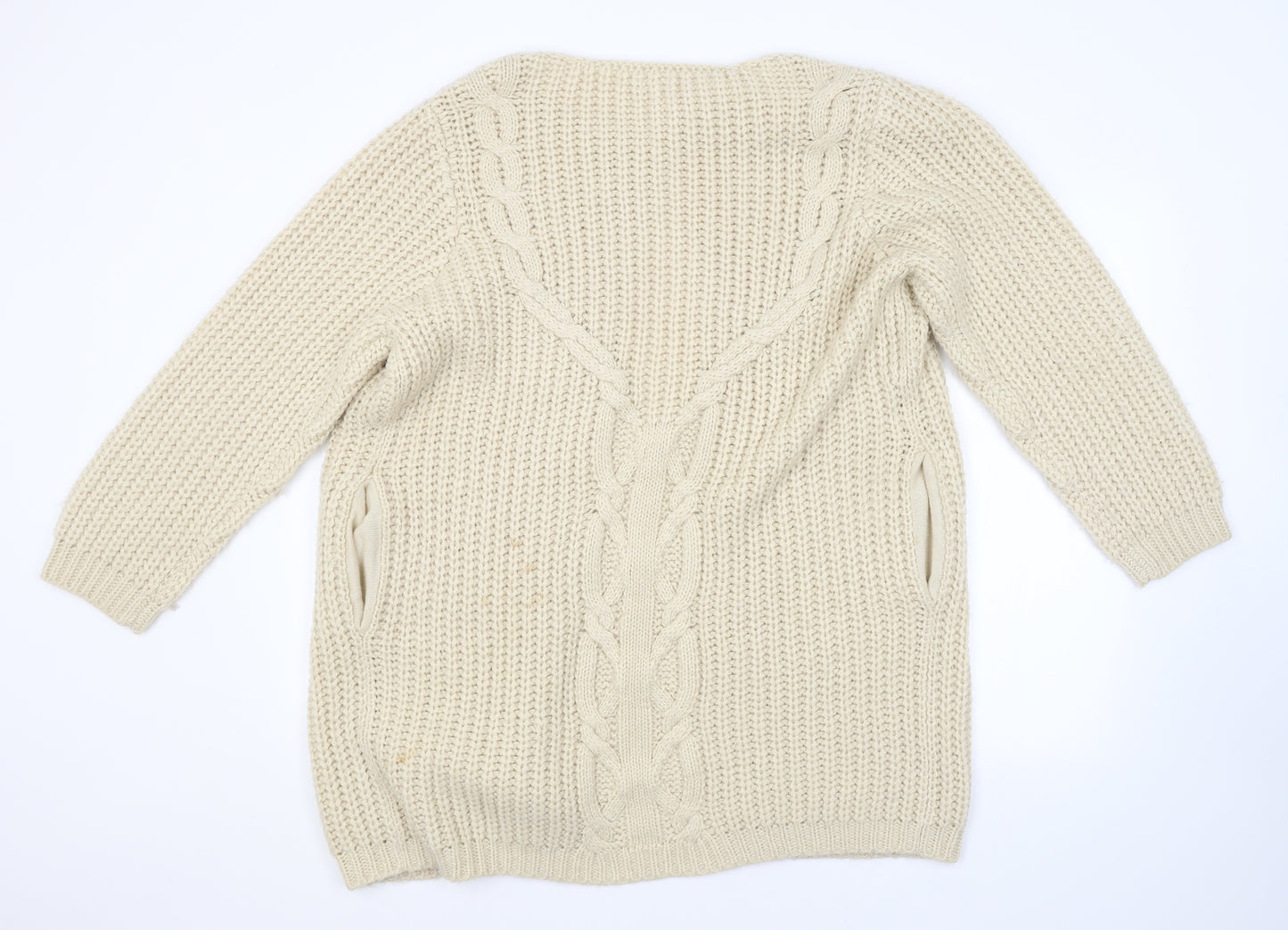 Cotton Traders Womens Beige   Cardigan Jumper Size 18