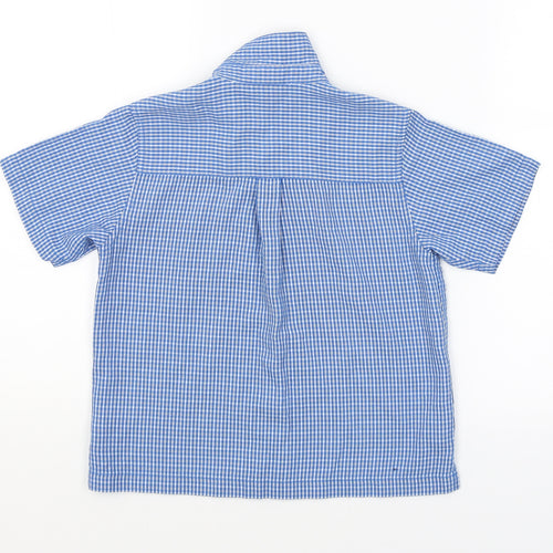 NEXT Boys Blue Check  Basic Button-Up Size 4 Years