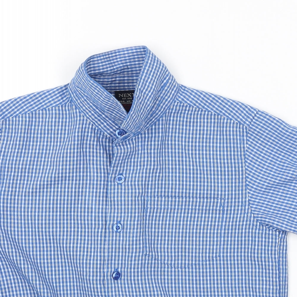 NEXT Boys Blue Check  Basic Button-Up Size 4 Years