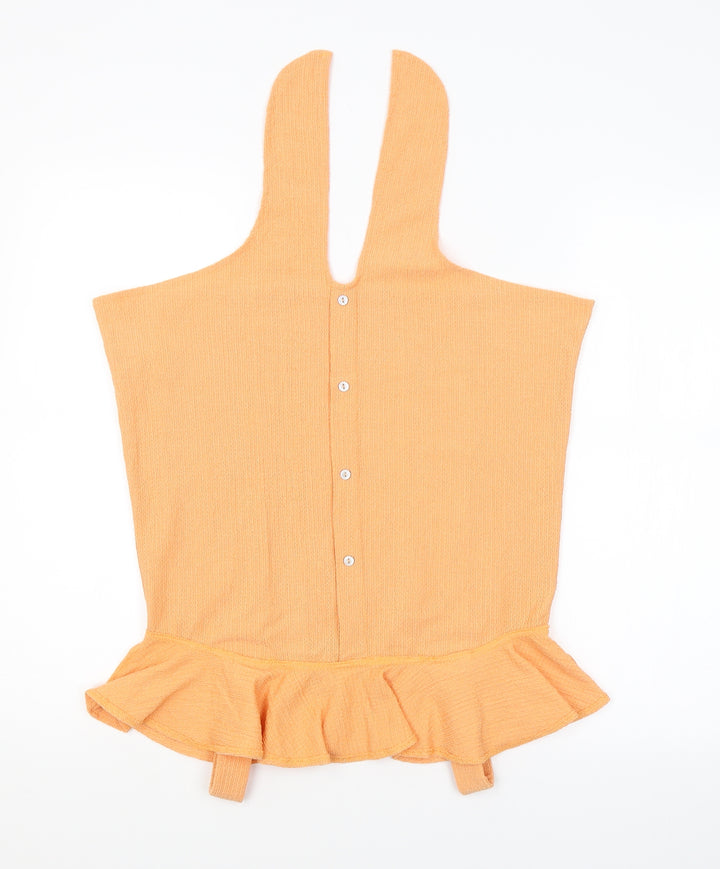 F&F Womens Orange Basic Blouse Size 10