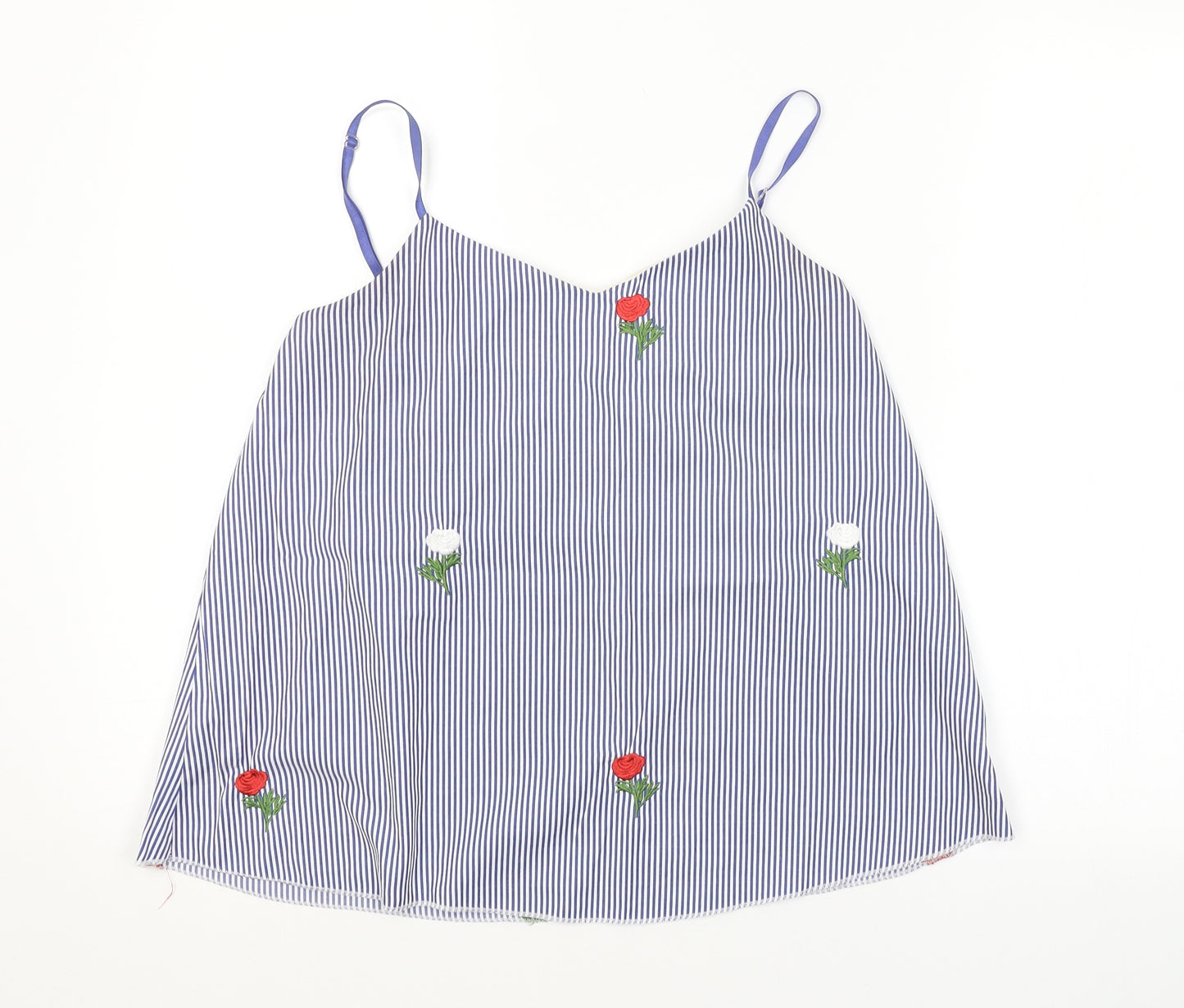Quiz Womens Blue Striped  Basic Tank Size 10