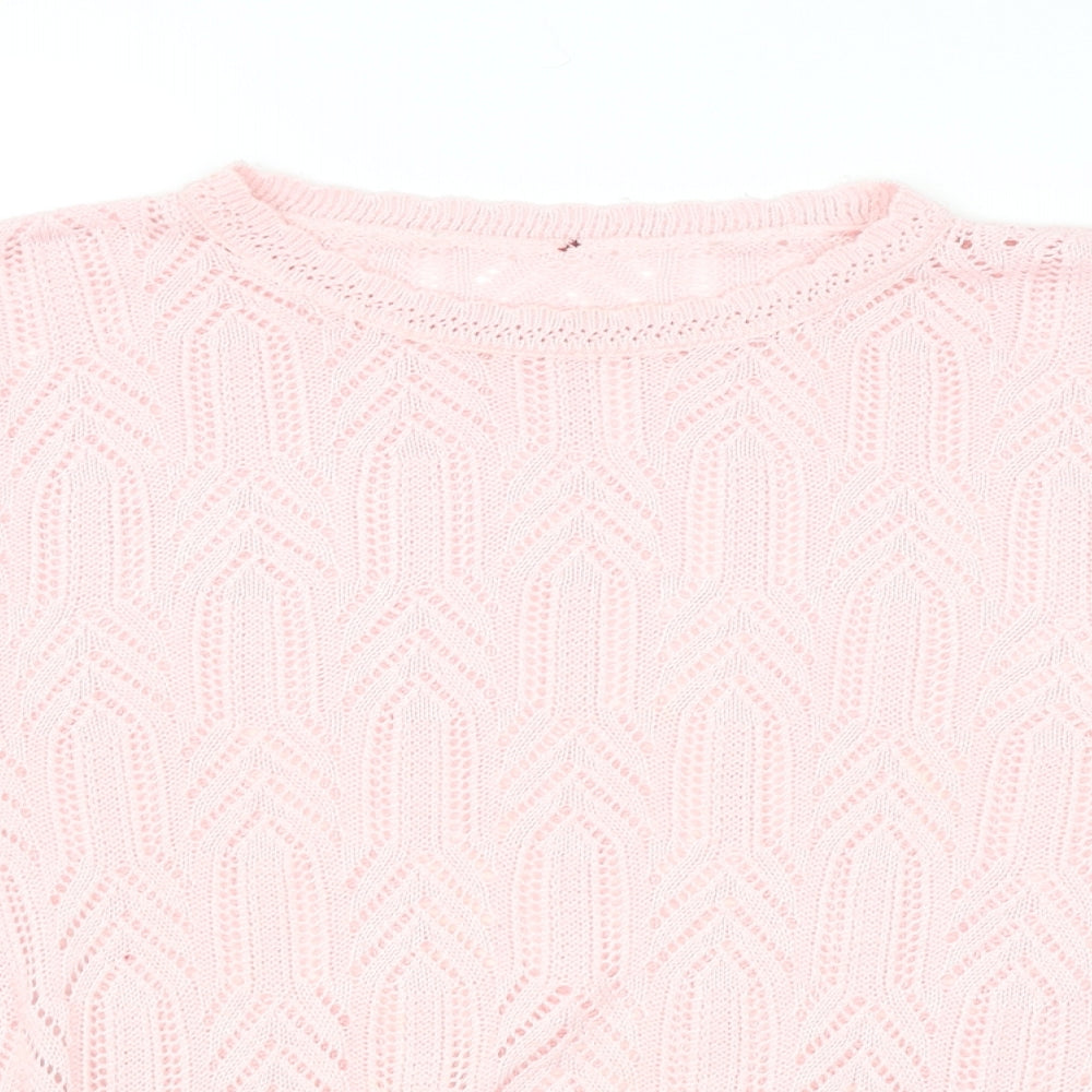 ST MICHAELS Womens Pink Argyle/Diamond  Pullover Jumper Size 14
