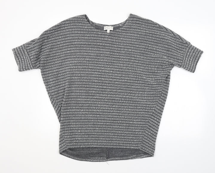 Apricot Womens Grey Striped Pullover Jumper Size M