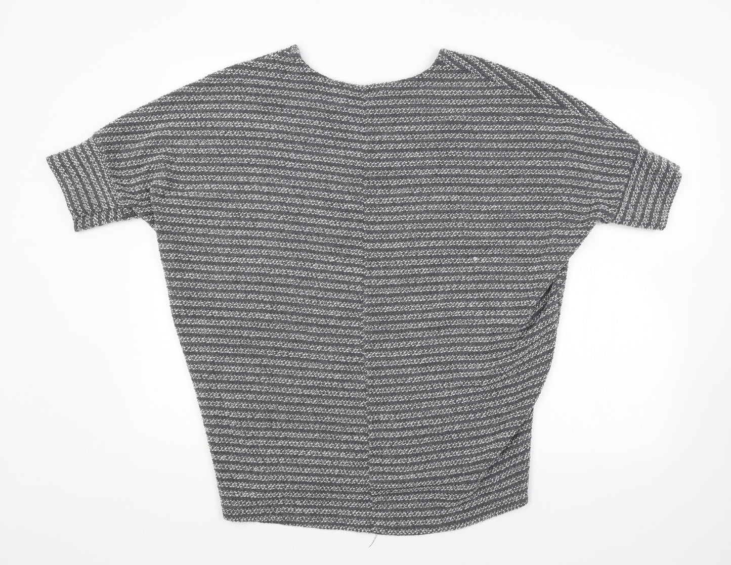 Apricot Womens Grey Striped  Pullover Jumper Size M
