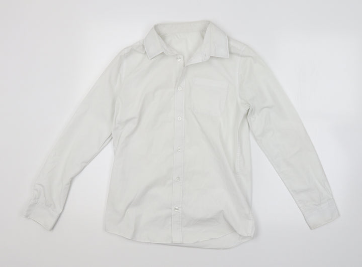 F&F Boys White Basic Button-Up Size 12-13 Years