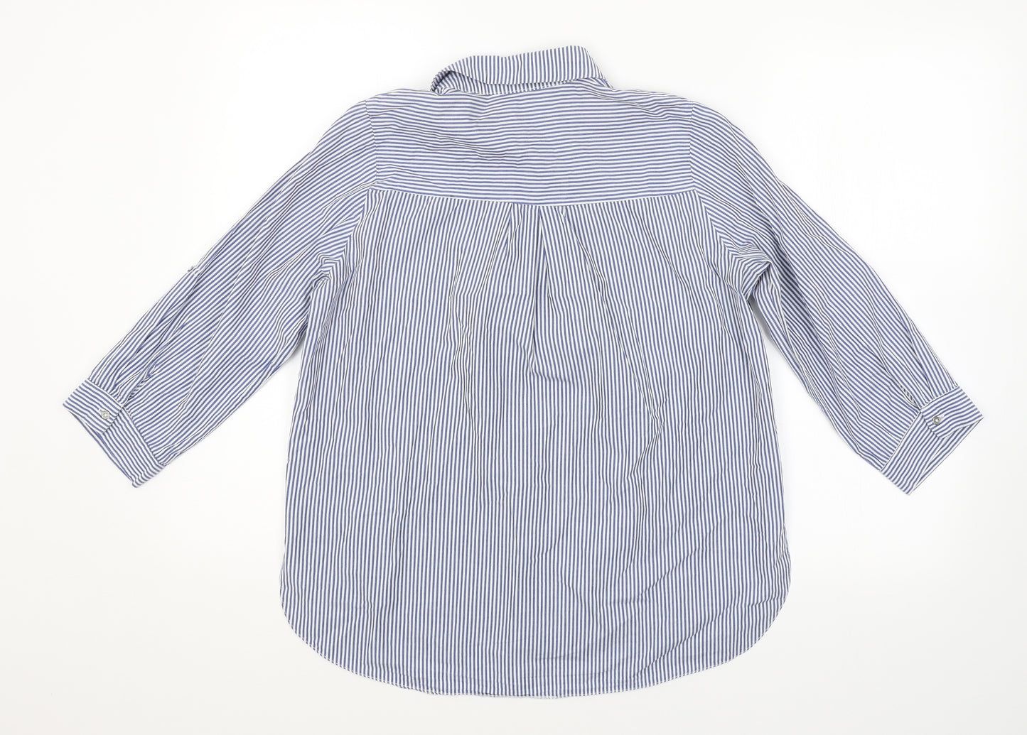 Dorothy Perkins Womens Blue Striped  Basic Button-Up Size 10